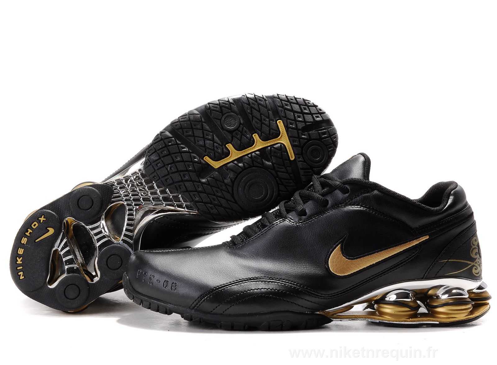 Noir Et Or Nike Shox R5 Chaussures Hommes